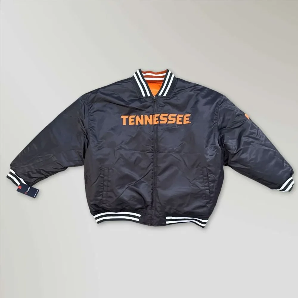NWT Tennessee Volunteers Reversible Satin Full-Zip Jacket Orange/Gray Size 4XL